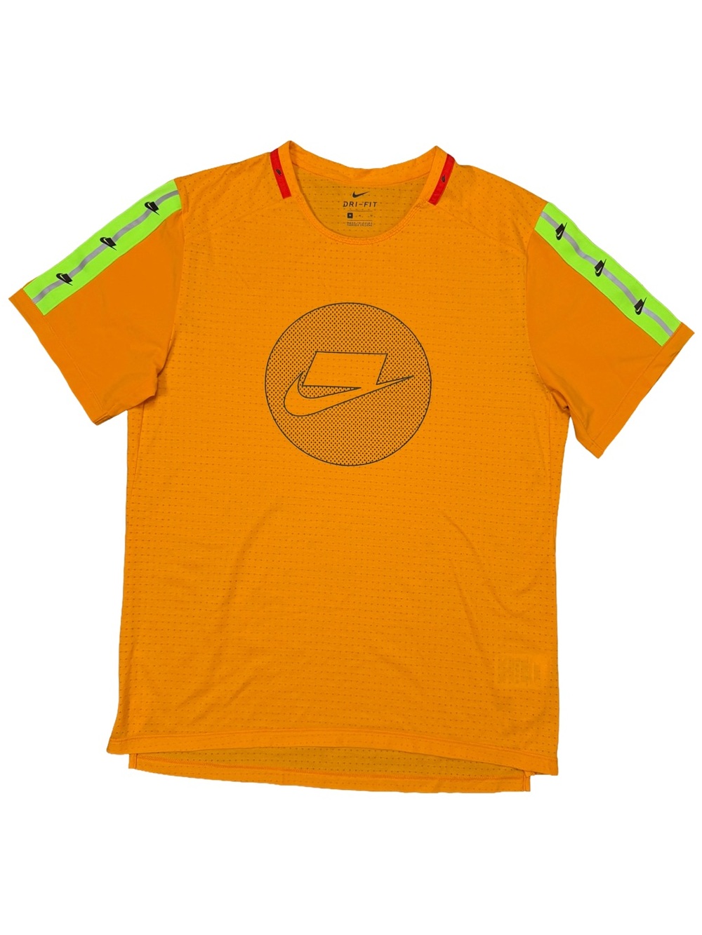 Nike Wild Run Top Orange Short Sleeve Dri-FIT Jersey Tee Mesh